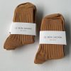 Arcaa Le Bon Shoppe Her Cotton Rib Socks-Peanut Butter