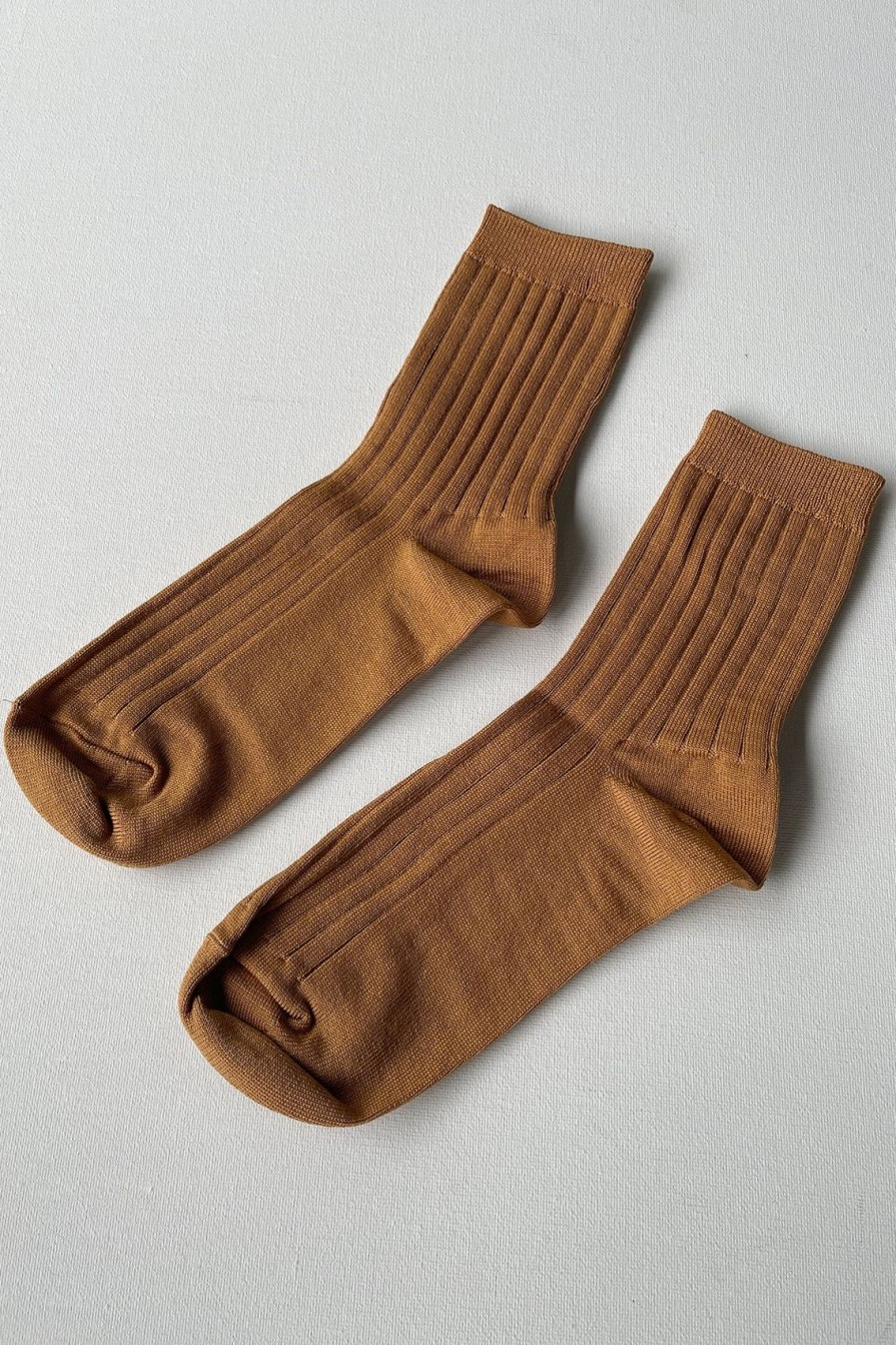 Arcaa Le Bon Shoppe Her Cotton Rib Socks-Peanut Butter