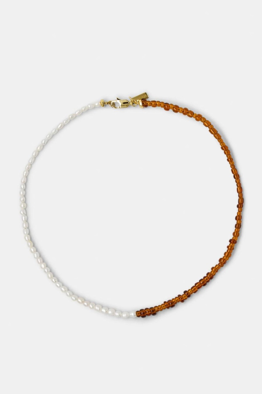 Arcaa Brie Leon-Toffee Pearl Choker-Gold