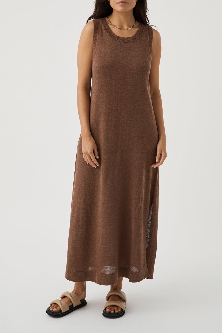 Arcaa Brie Long Dress-Chocolate