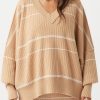 Arcaa Vera Organic Knit Sweater-Honey Stripe