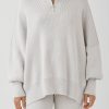 Arcaa London Zip Sweater-Grey Marle