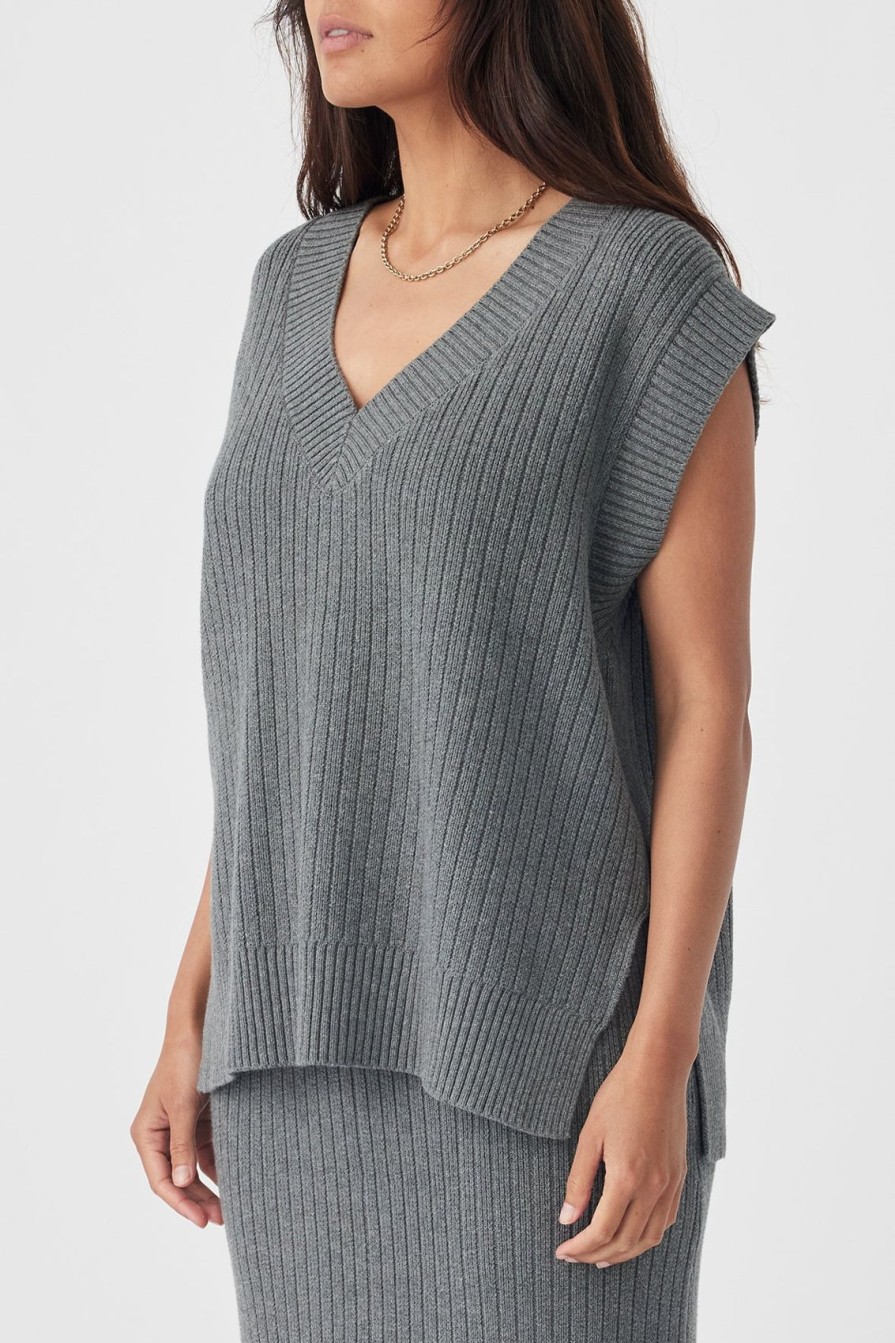 Arcaa Vera Vest-Dark Grey Marle