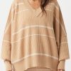 Arcaa Vera Organic Knit Sweater-Honey Stripe