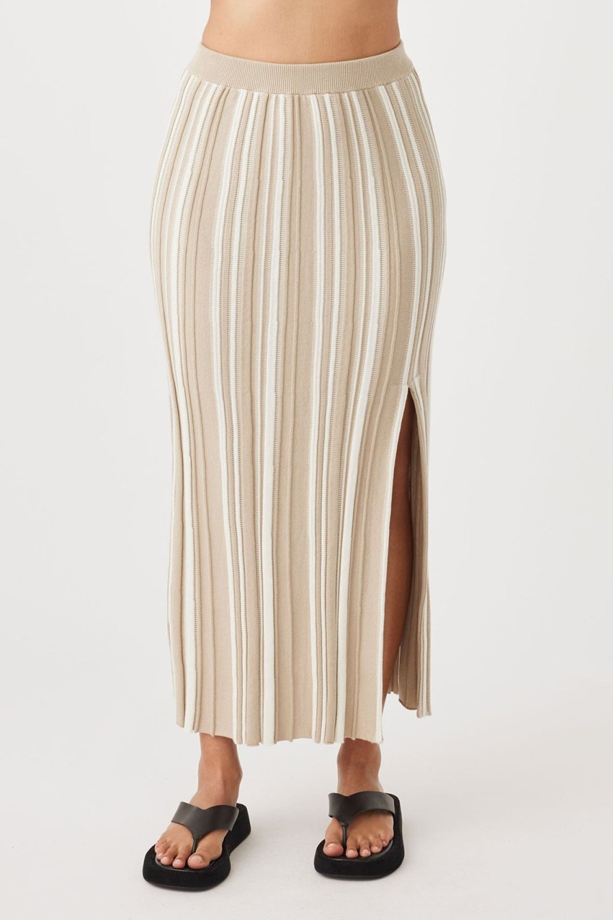 Arcaa Odessa Skirt-Taupe & Cream