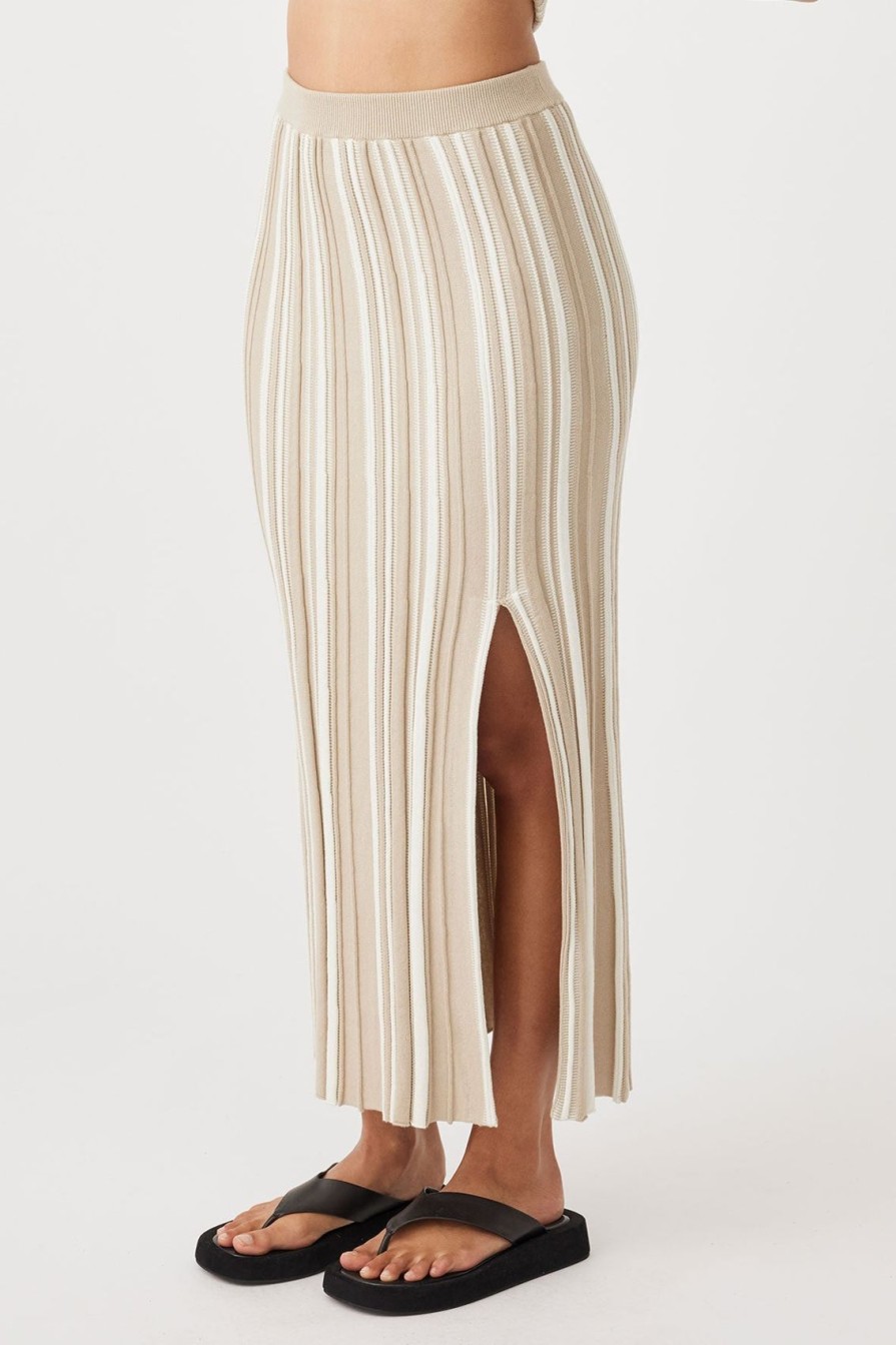 Arcaa Odessa Skirt-Taupe & Cream