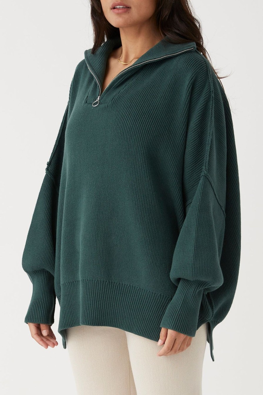 Arcaa London Zip Sweater-Forest