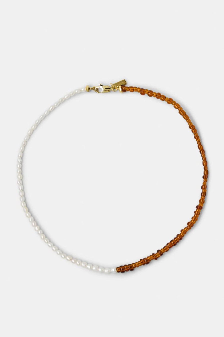 Arcaa Brie Leon-Toffee Pearl Choker-Gold