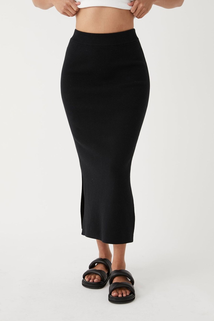 Arcaa Harper Organic Knit Skirt-Black