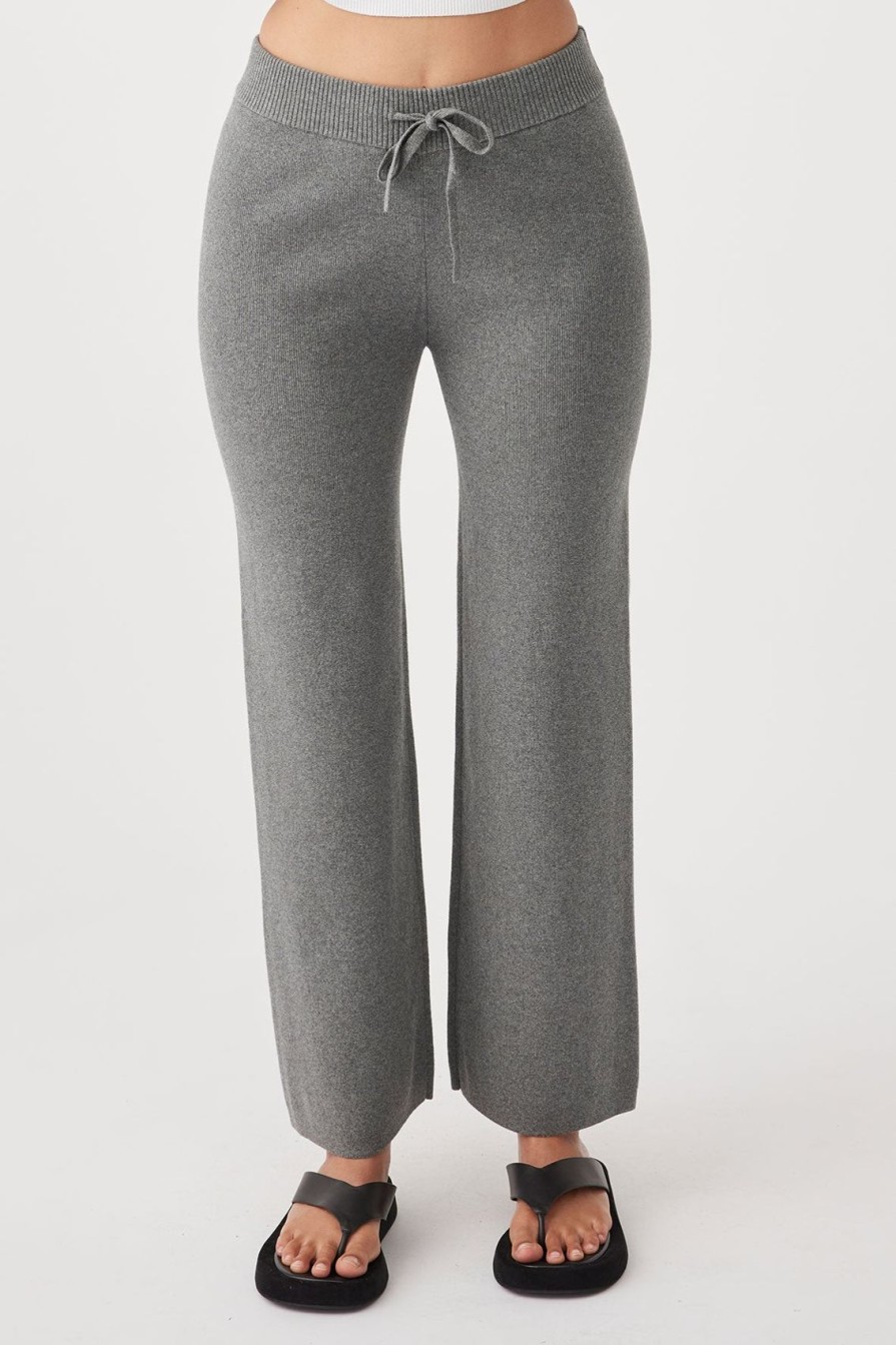 Arcaa Noa Organic Knit Pant-Dark Grey Marle