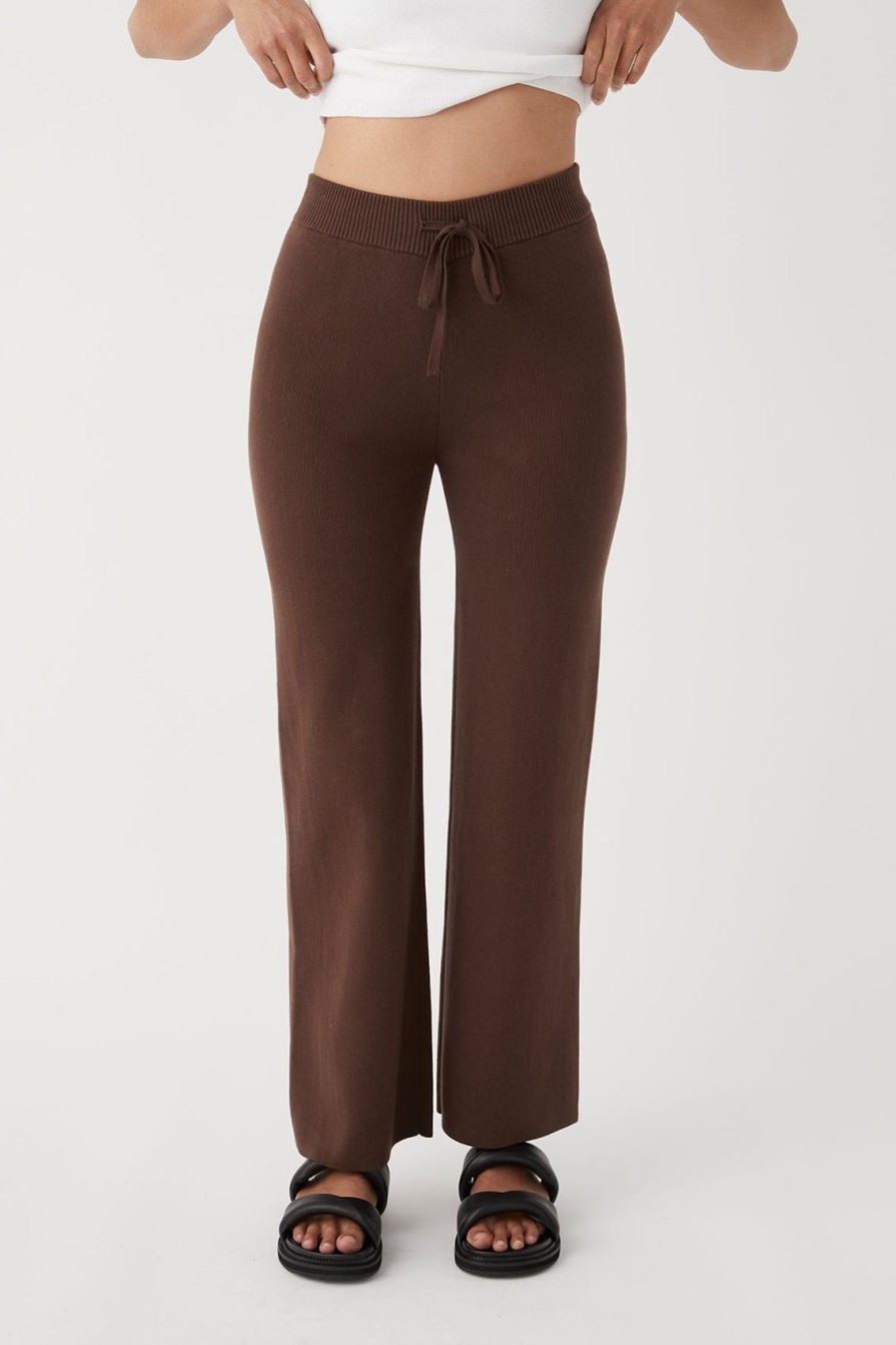 Arcaa Noa Organic Knit Pants-Chocolate