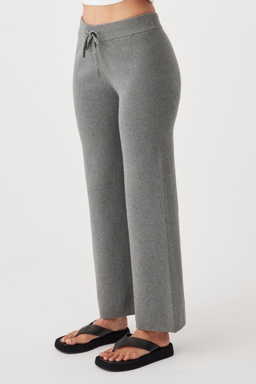 Arcaa Noa Organic Knit Pant-Dark Grey Marle