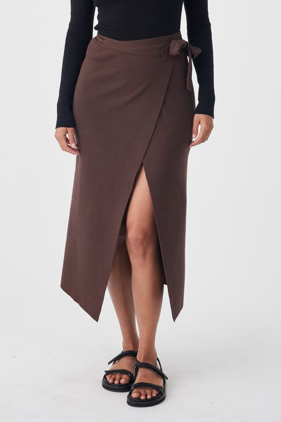 Arcaa Ren Wrap Skirt-Chocolate