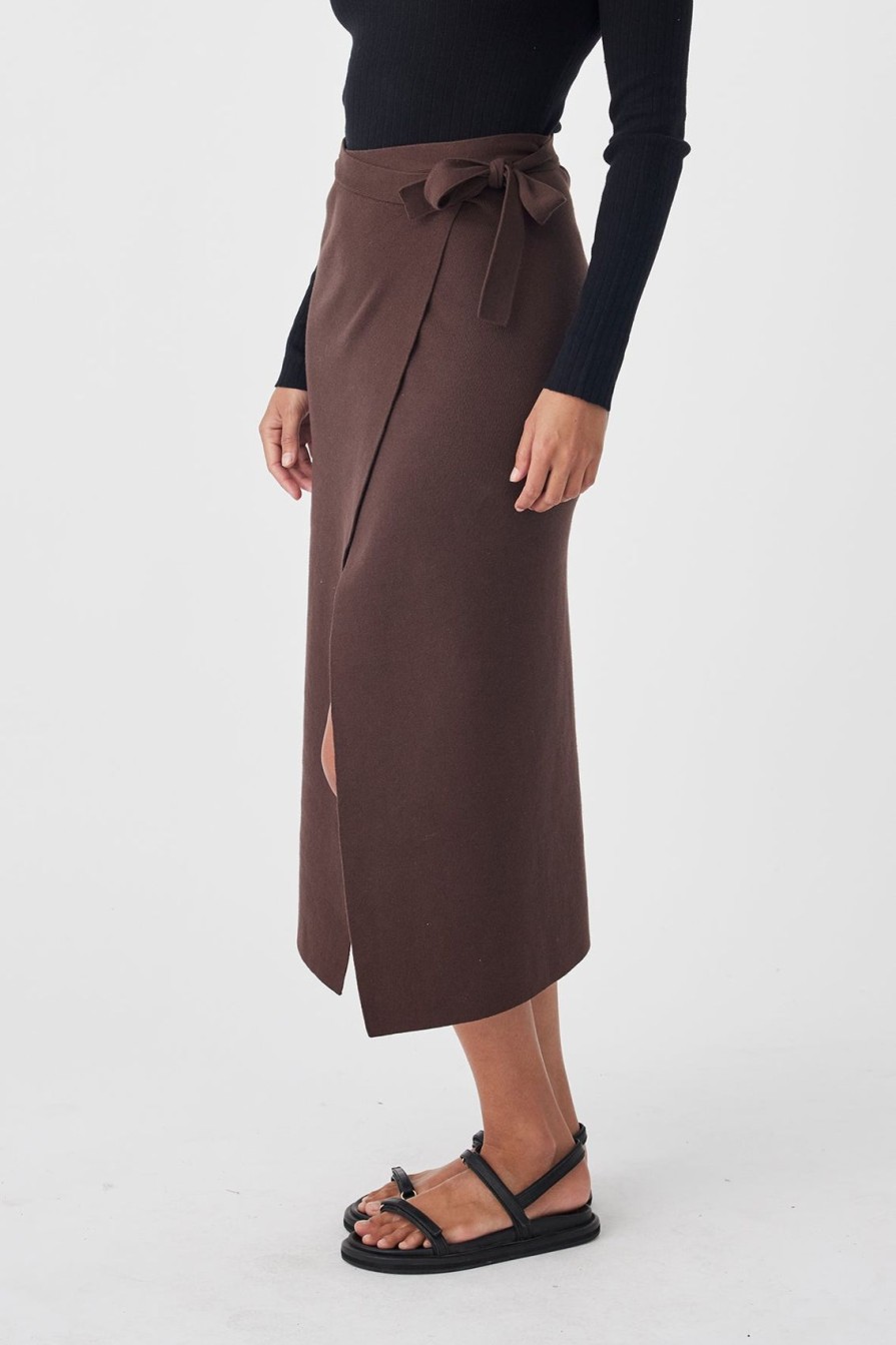 Arcaa Ren Wrap Skirt-Chocolate