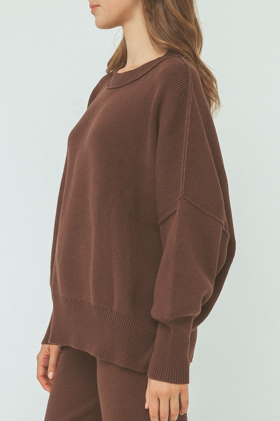 Arcaa Harper Organic Knit Sweater-Chocolate