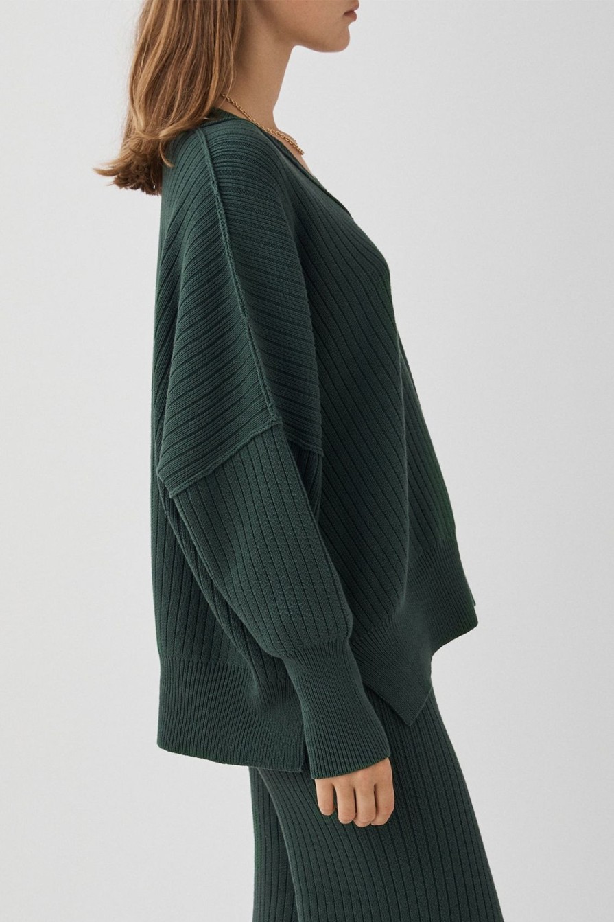 Arcaa Vera Organic Knit Sweater-Forest