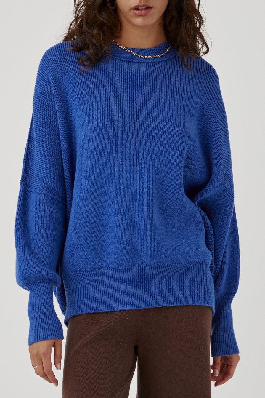 Arcaa Harper Organic Knit Sweater-Sapphire