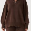 Arcaa London Zip Sweater-Chocolate