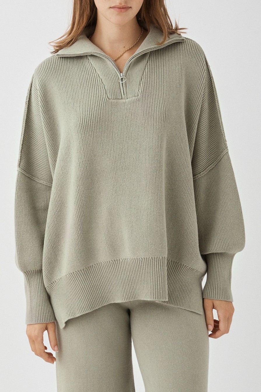 Arcaa London Zip Sweater-Sage