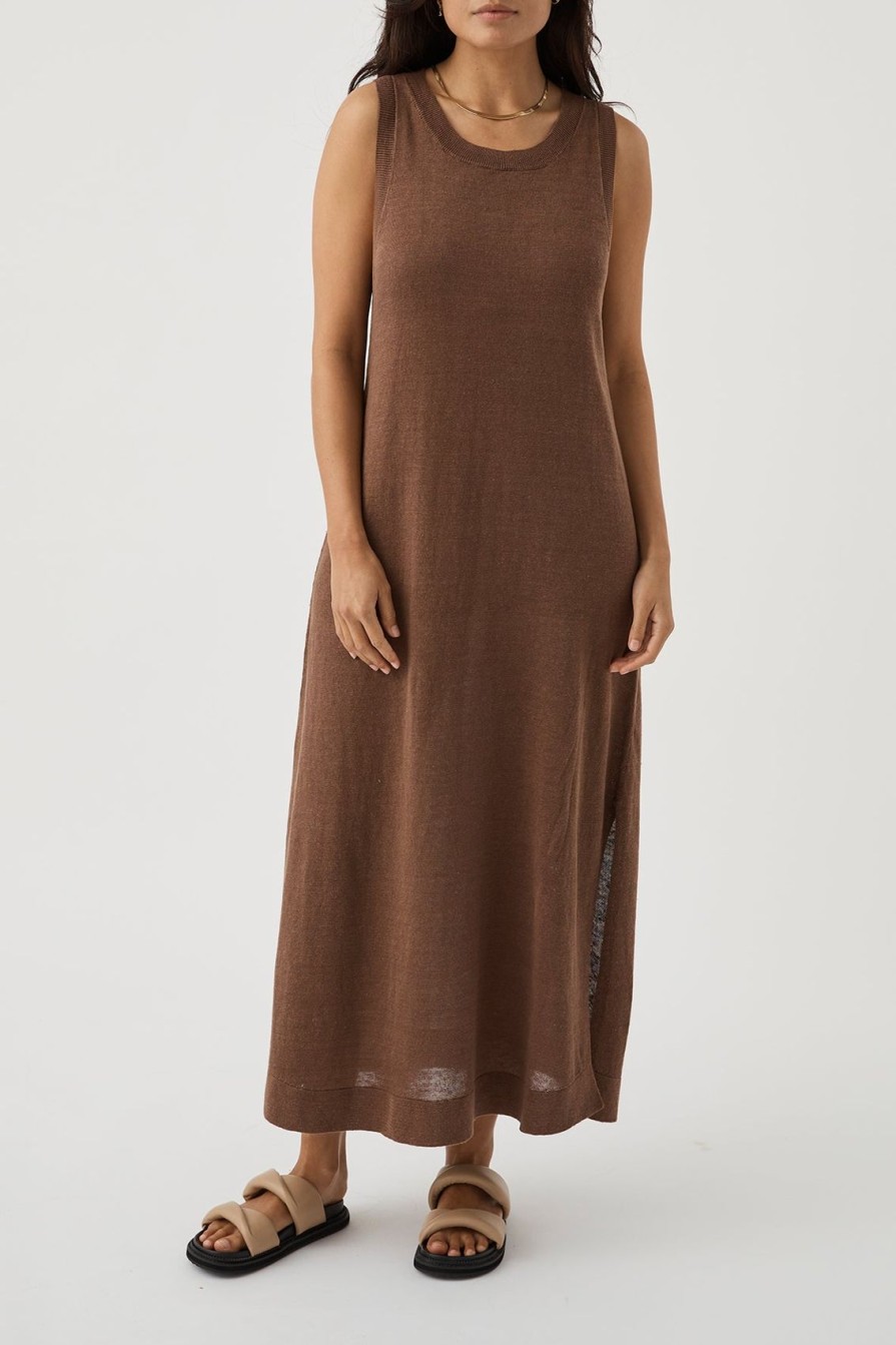 Arcaa Brie Long Dress-Chocolate