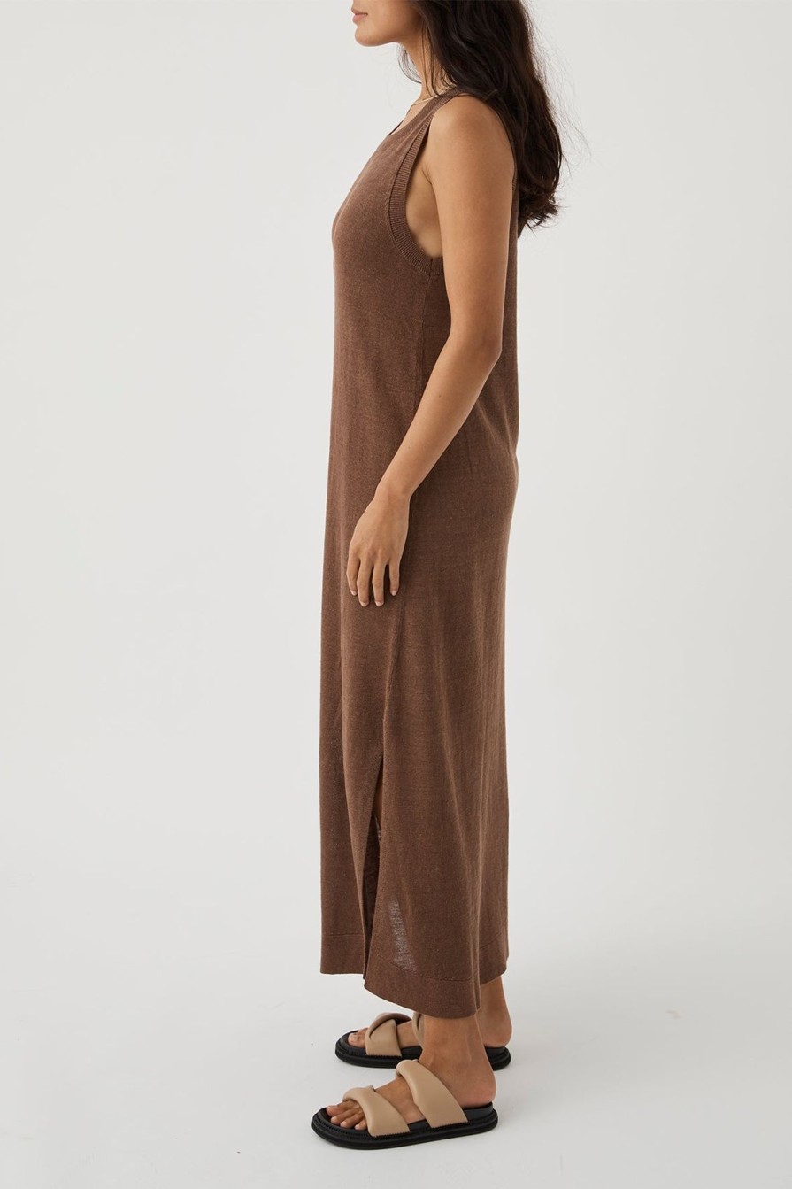 Arcaa Brie Long Dress-Chocolate