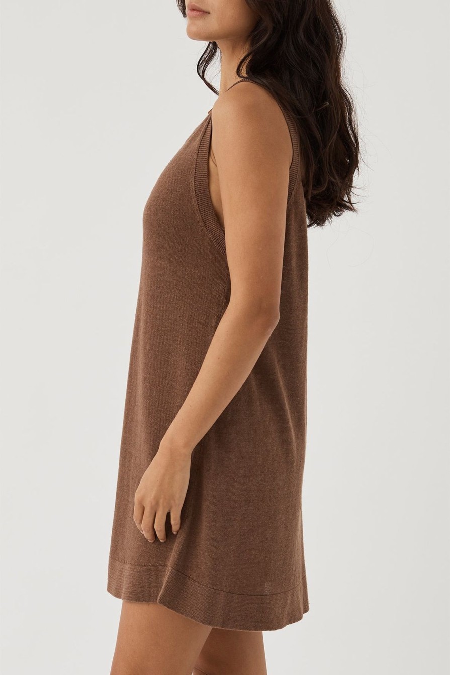 Arcaa Brie Shift Dress-Chocolate