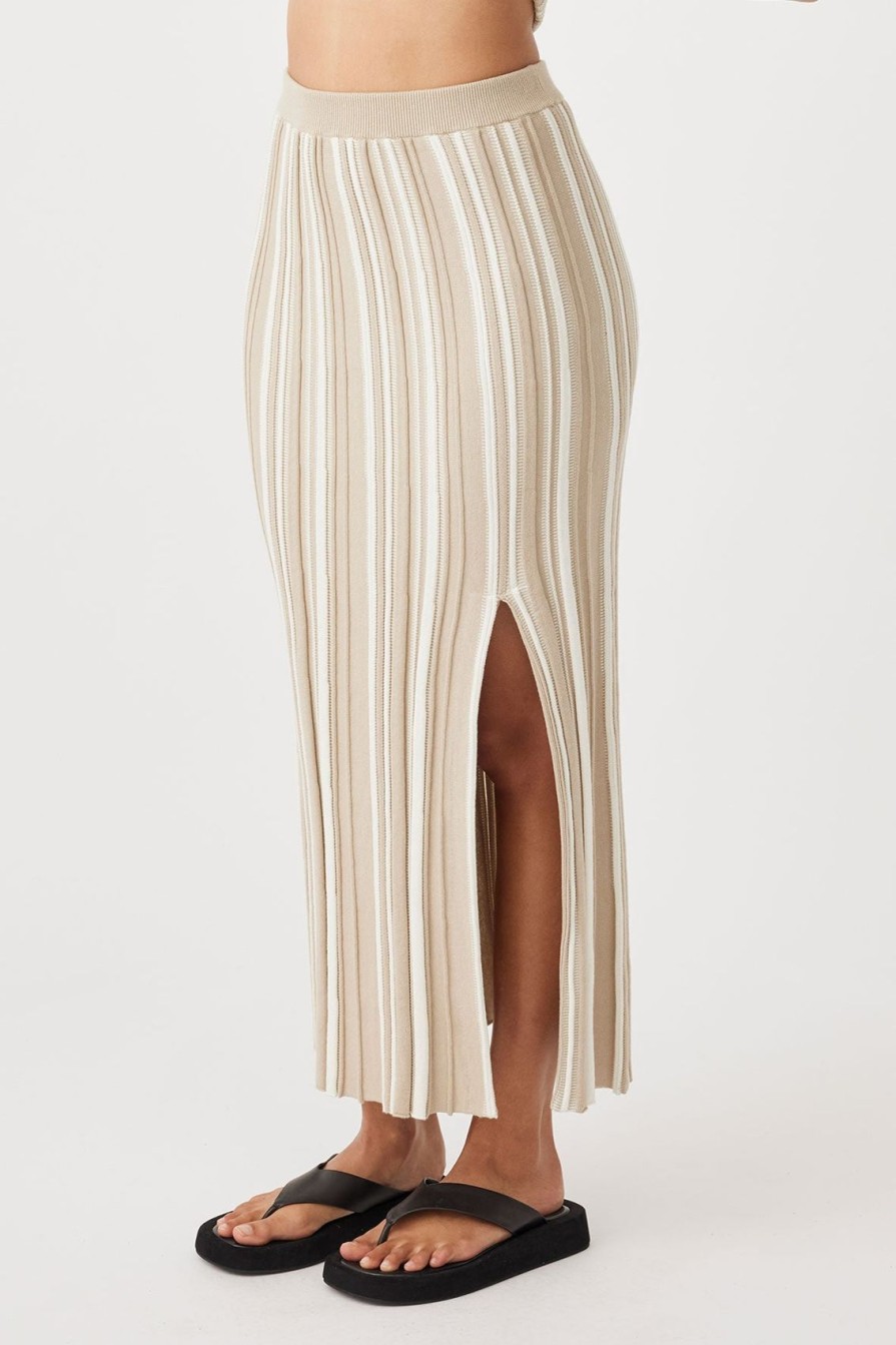 Arcaa Odessa Skirt-Taupe & Cream