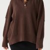 Arcaa Margo Button Up Sweater-Chocolate