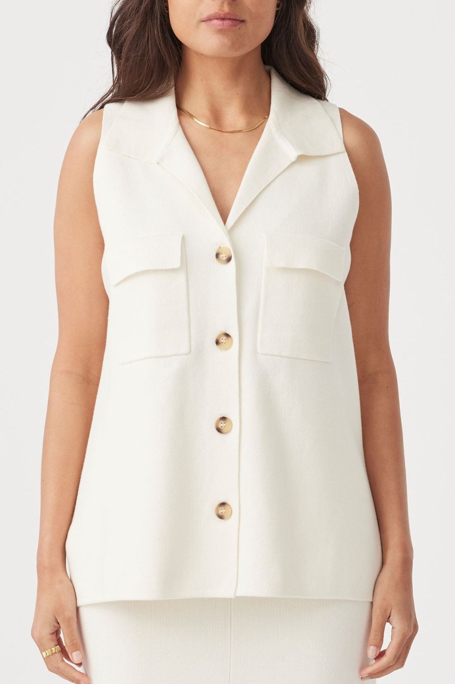 Arcaa Easton Sleeveless Shirt-Cream