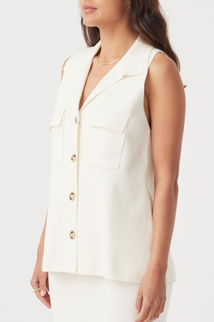 Arcaa Easton Sleeveless Shirt-Cream