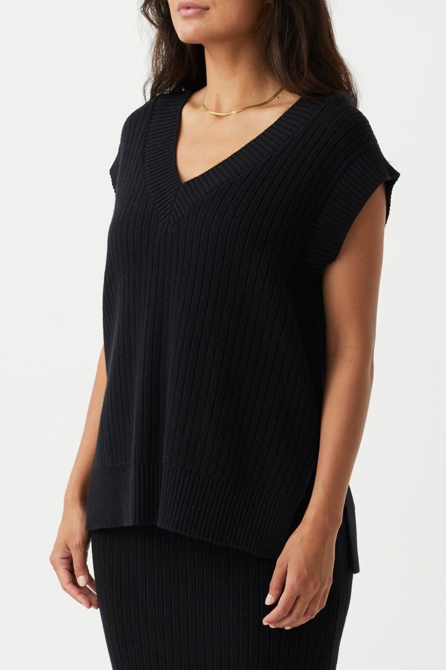 Arcaa Vera Organic Knit Vest-Black