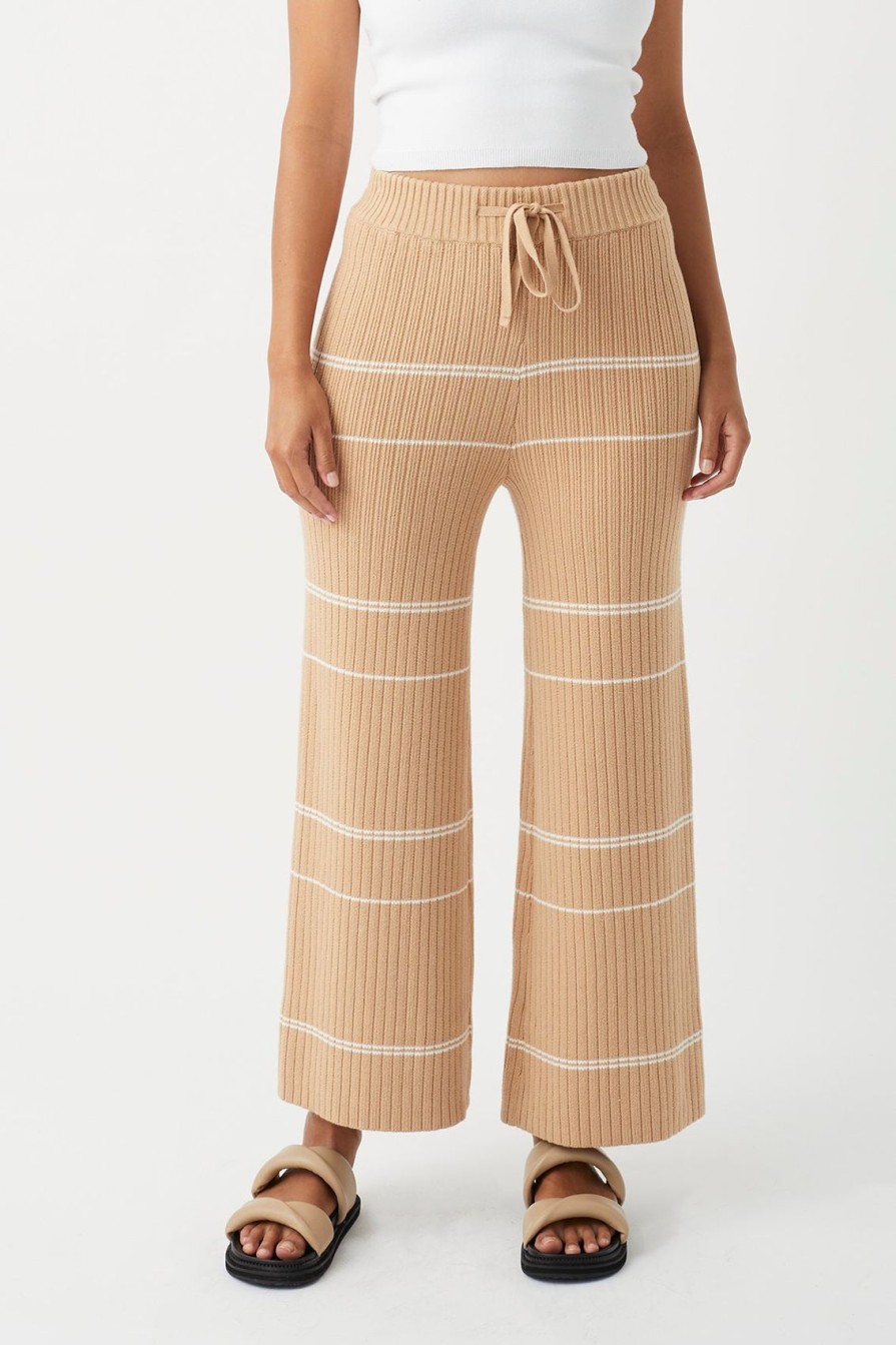 Arcaa Vera Organic Knit Pants-Honey Stripe