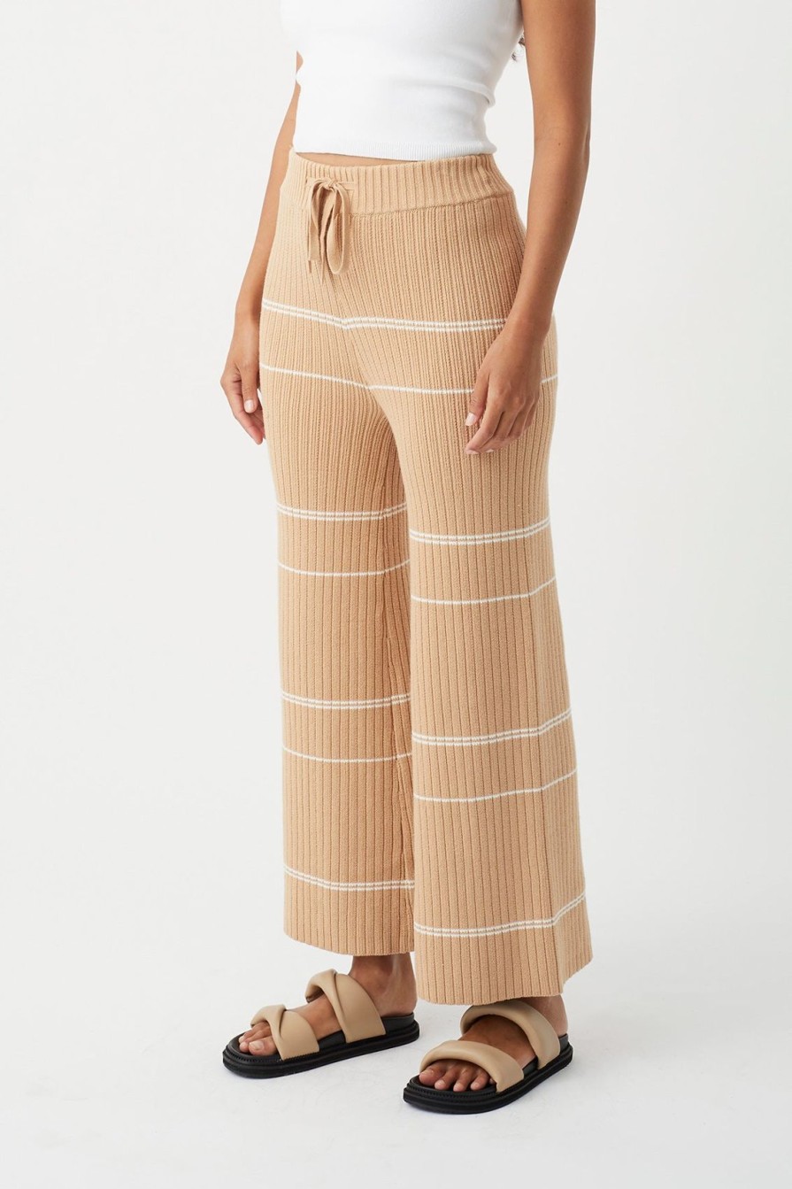 Arcaa Vera Organic Knit Pants-Honey Stripe