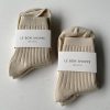 Arcaa Le Bon Shoppe Her Cotton Rib Socks-Porcelain