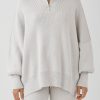 Arcaa London Zip Sweater-Grey Marle