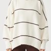 Arcaa Harper Stripe Organic Knit Sweater-Cream & Chocolate