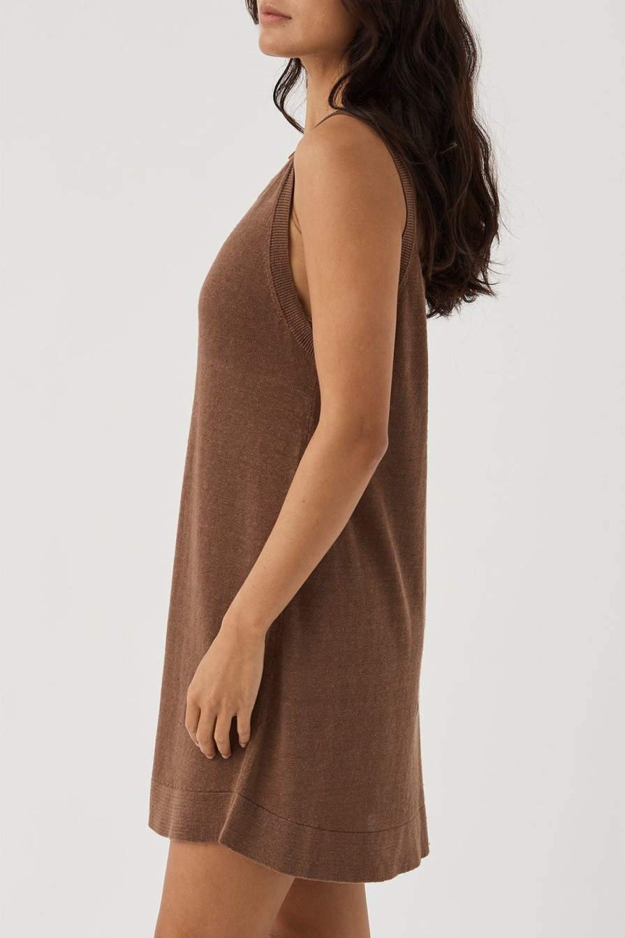 Arcaa Brie Shift Dress-Chocolate