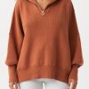 Arcaa London Zip Sweater-Tobacco